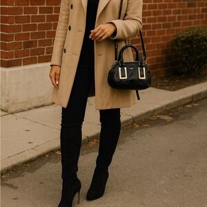 Chloé Small Ethel Black Leather Bag with Gold Accents